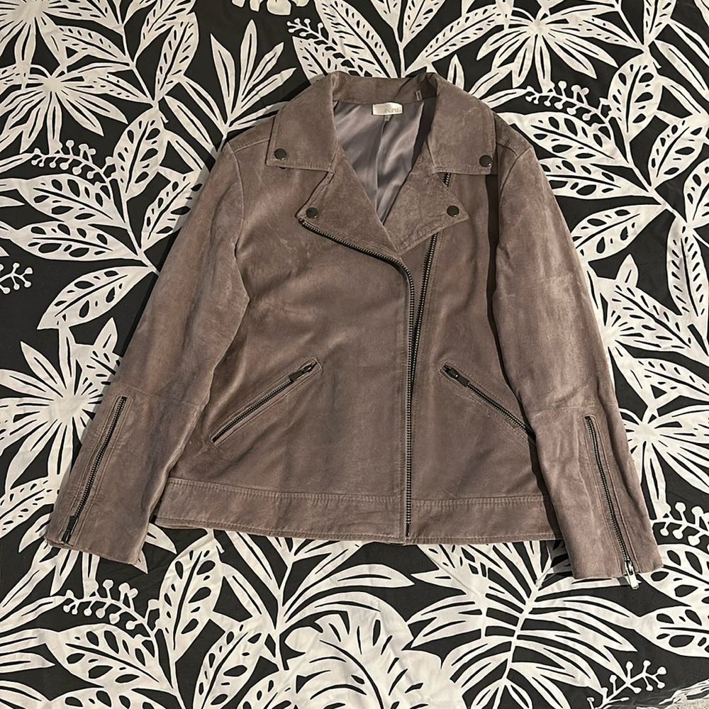 Beautiful gray Ecru Moto leather jacket